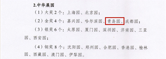 青岛城发集团所属建投公司扬州世园会青岛展园项目荣获室外展园中华展园金奖